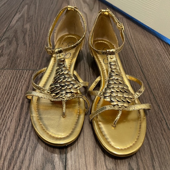 Jessica Simpson Gold Sandals - Picture 6 of 7